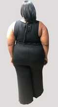 Load image into Gallery viewer, Round Neck Drawstring Jumpsuit - Black