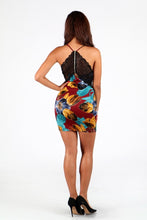 Load image into Gallery viewer, bodycon lace mini butterfly dress