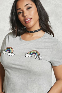 Plus Size Rainbow Graphic Tee
